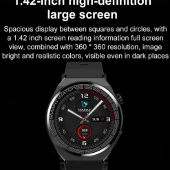 696 TK62 Smart Watch 1.42 inch Smartwatch Fitness Running Watch Bluetooth ECG+PPG Pedometer Call Reminder Compatible with Android iOS Women Men Hands-Free Calls Message Reminder IP 67 47mm Watch Case