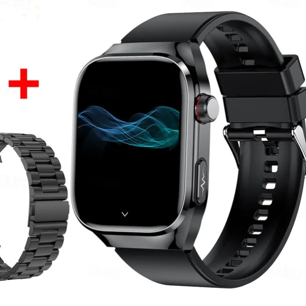 696 TK16 Smart Watch 2.4 inch Smartwatch Fitness Running Watch Bluetooth Pedometer Call Reminder Sleep Tracker Compatible with Android iOS Men Hands-Free Calls Message Reminder IP 67 52mm Watch Case