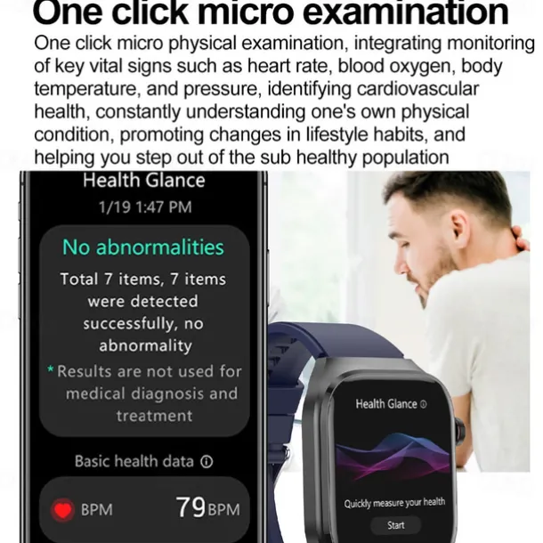 696 TK16 Smart Watch 2.4 inch Smartwatch Fitness Running Watch Bluetooth Pedometer Call Reminder Sleep Tracker Compatible with Android iOS Men Hands-Free Calls Message Reminder IP 67 52mm Watch Case