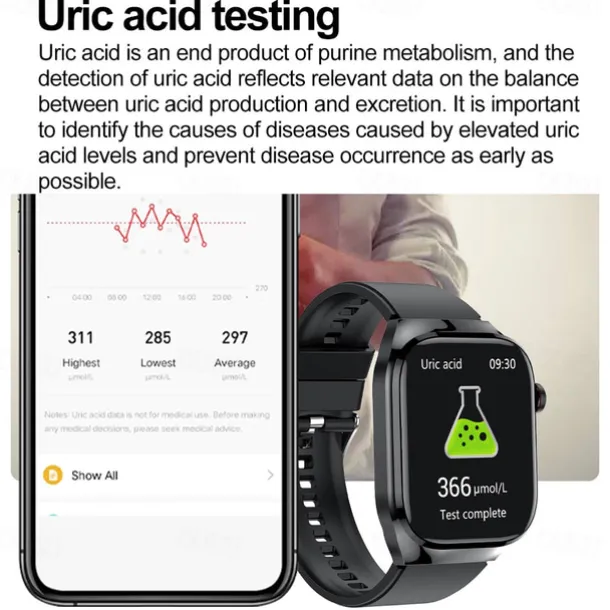 696 TK16 Smart Watch 2.4 inch Smartwatch Fitness Running Watch Bluetooth Pedometer Call Reminder Sleep Tracker Compatible with Android iOS Men Hands-Free Calls Message Reminder IP 67 52mm Watch Case