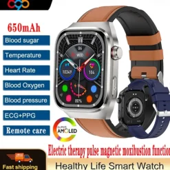 696 TK16 Smart Watch 2.4 inch Smartwatch Fitness Running Watch Bluetooth Pedometer Call Reminder Sleep Tracker Compatible with Android iOS Men Hands-Free Calls Message Reminder IP 67 52mm Watch Case