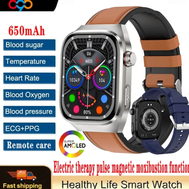 696 TK16 Smart Watch 2.4 inch Smartwatch Fitness Running Watch Bluetooth Pedometer Call Reminder Sleep Tracker Compatible with Android iOS Men Hands-Free Calls Message Reminder IP 67 52mm Watch Case