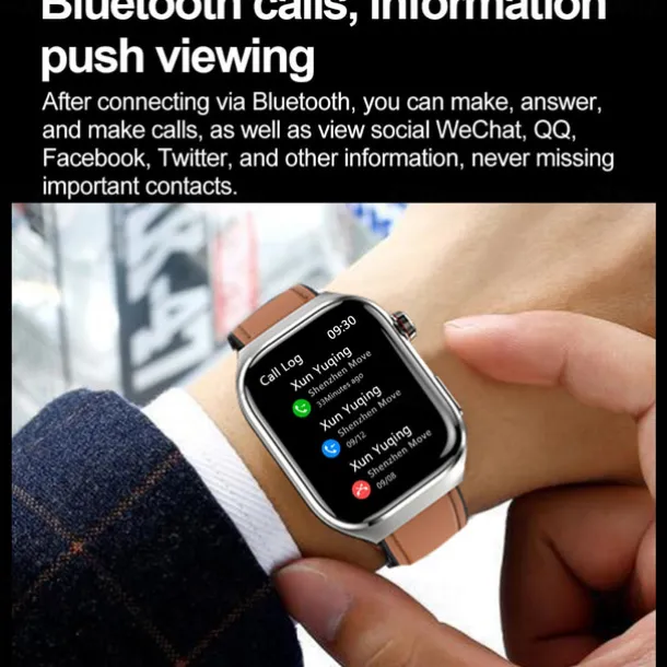 696 TK16 Smart Watch 2.4 inch Smartwatch Fitness Running Watch Bluetooth Pedometer Call Reminder Sleep Tracker Compatible with Android iOS Men Hands-Free Calls Message Reminder IP 67 52mm Watch Case