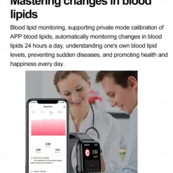 696 TK63 Smart Watch 1.91 inch Smartwatch Fitness Running Watch Bluetooth ECG+PPG Temperature Monitoring Pedometer Compatible with Android iOS Men Hands-Free Calls Message Reminder Custom Watch Face