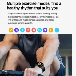 696 TK63 Smart Watch 1.91 inch Smartwatch Fitness Running Watch Bluetooth ECG+PPG Temperature Monitoring Pedometer Compatible with Android iOS Men Hands-Free Calls Message Reminder Custom Watch Face