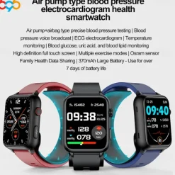 696 TK63 Smart Watch 1.91 inch Smartwatch Fitness Running Watch Bluetooth ECG+PPG Temperature Monitoring Pedometer Compatible with Android iOS Men Hands-Free Calls Message Reminder Custom Watch Face