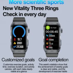 696 TK79 Smart Watch 1.47 inch Smart Band Fitness Bracelet Bluetooth ECG+PPG Temperature Monitoring Pedometer Compatible with Android iOS Women Men Message Reminder IPX-0 27mm Watch Case