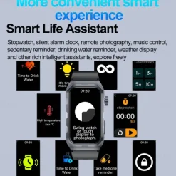 696 TK79 Smart Watch 1.47 inch Smart Band Fitness Bracelet Bluetooth ECG+PPG Temperature Monitoring Pedometer Compatible with Android iOS Women Men Message Reminder IPX-0 27mm Watch Case