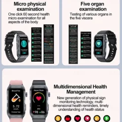 696 TK79 Smart Watch 1.47 inch Smart Band Fitness Bracelet Bluetooth ECG+PPG Temperature Monitoring Pedometer Compatible with Android iOS Women Men Message Reminder IPX-0 27mm Watch Case