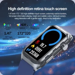 696 TK79 Smart Watch 1.47 inch Smart Band Fitness Bracelet Bluetooth ECG+PPG Temperature Monitoring Pedometer Compatible with Android iOS Women Men Message Reminder IPX-0 27mm Watch Case
