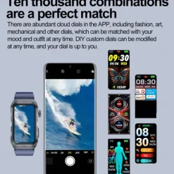 696 TK79 Smart Watch 1.47 inch Smart Band Fitness Bracelet Bluetooth ECG+PPG Temperature Monitoring Pedometer Compatible with Android iOS Women Men Message Reminder IPX-0 27mm Watch Case