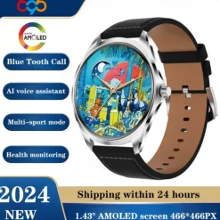 696 TN88 Smart Watch 1.43 inch Smart Band Fitness Bracelet Bluetooth Pedometer Call Reminder Sleep Tracker Compatible with Android iOS Women Men Hands-Free Calls Message Reminder IP 67 43mm Watch Case