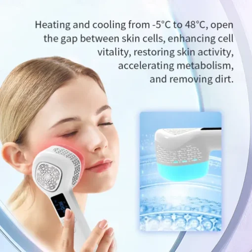 -5 To 48 Degree Large Ice Hammer Face Massager Face Lifting Beauty Instrument 6 Colors Photon Light Therapy for Skin Rejuvenation