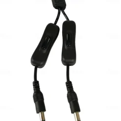 1 to 2 Ports DC 12V Inline Rocker On Off Switch with 5.5 x 2.1mm DC Jack Male to Female Power Cable for LED Strip Light CCTV Camera