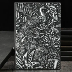 8 Types Embossed Leather Journal Diary Business Notebook Agenda Antique Handmade Relief Notebook Phoenix Immortal Bird Travel Notebook Agenda Book Gift for Friends Size A5 (8.4x5x0.7 Inches)