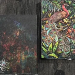 8 Types Embossed Leather Journal Diary Business Notebook Agenda Antique Handmade Relief Notebook Phoenix Immortal Bird Travel Notebook Agenda Book Gift for Friends Size A5 (8.4x5x0.7 Inches)