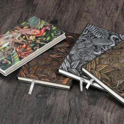 8 Types Embossed Leather Journal Diary Business Notebook Agenda Antique Handmade Relief Notebook Phoenix Immortal Bird Travel Notebook Agenda Book Gift for Friends Size A5 (8.4x5x0.7 Inches)