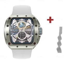 696 V68 Smart Watch 1.76 inch Smartwatch Fitness Running Watch Bluetooth Pedometer Call Reminder Sleep Tracker Compatible with Android iOS Men Hands-Free Calls Message Reminder IPX-0 44mm Watch Case