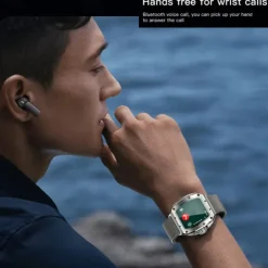 696 V68 Smart Watch 1.76 inch Smartwatch Fitness Running Watch Bluetooth Pedometer Call Reminder Sleep Tracker Compatible with Android iOS Men Hands-Free Calls Message Reminder IPX-0 44mm Watch Case