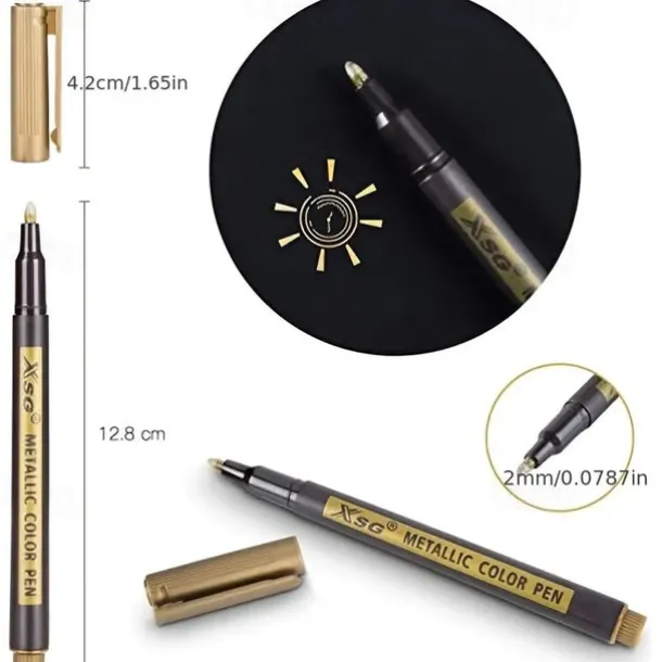 10 Vibrant Colors Metallic Markers - Perfect for Rock Painting DIY Photo Albums Scrapbook Crafts and More!