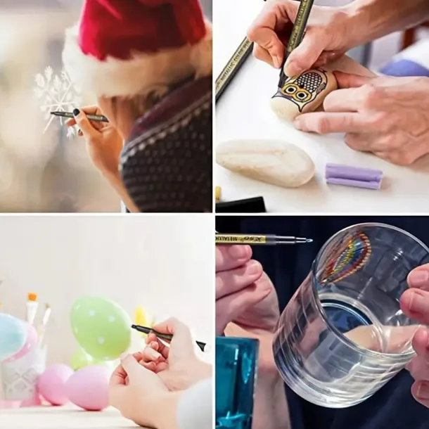 10 Vibrant Colors Metallic Markers - Perfect for Rock Painting DIY Photo Albums Scrapbook Crafts and More!