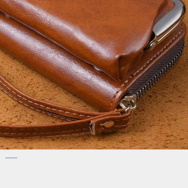 2023 Women New Retro Genuine Leather Rivet Short Wallet Zipper Coin Card Holder Female Coin Clutch Wallets Purse Money Bag