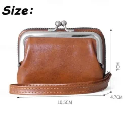2023 Women New Retro Genuine Leather Rivet Short Wallet Zipper Coin Card Holder Female Coin Clutch Wallets Purse Money Bag