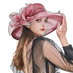 2025 Womens Organza Church Derby Hat - Elegant Fashionable Tea Party Fascinator and Church Hat