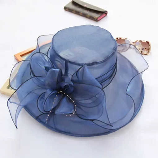 2025 Womens Organza Church Derby Hat - Elegant Fashionable Tea Party Fascinator and Church Hat