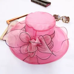 2025 Womens Organza Church Derby Hat - Elegant Fashionable Tea Party Fascinator and Church Hat