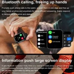 696 ZW65 Smart Watch 2.01 inch Smart Band Fitness Bracelet Bluetooth Pedometer Call Reminder Sleep Tracker Compatible with Android iOS Women Men Hands-Free Calls Message Reminder Custom Watch Face