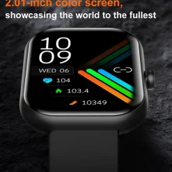 696 ZW65 Smart Watch 2.01 inch Smart Band Fitness Bracelet Bluetooth Pedometer Call Reminder Sleep Tracker Compatible with Android iOS Women Men Hands-Free Calls Message Reminder Custom Watch Face