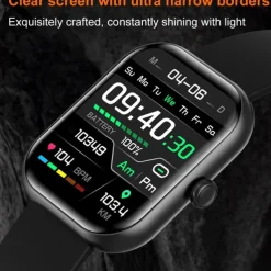 696 ZW65 Smart Watch 2.01 inch Smart Band Fitness Bracelet Bluetooth Pedometer Call Reminder Sleep Tracker Compatible with Android iOS Women Men Hands-Free Calls Message Reminder Custom Watch Face