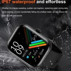 696 ZW65 Smart Watch 2.01 inch Smart Band Fitness Bracelet Bluetooth Pedometer Call Reminder Sleep Tracker Compatible with Android iOS Women Men Hands-Free Calls Message Reminder Custom Watch Face