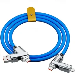 6A 4 in 1 Two Tow Two Data Cable 120w Flash Charge Type-c Mobile Phone Charging Cable Super Fast Charge