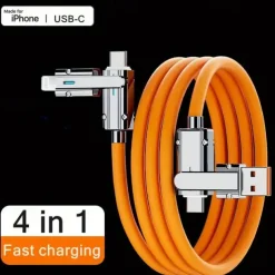 6A 4 in 1 Two Tow Two Data Cable 120w Flash Charge Type-c Mobile Phone Charging Cable Super Fast Charge