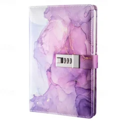 A5 180 Pages Retro Password Book with Lock, Creative Handcrafted Journal, Thickened Paper, Student Notepad Binder, Back to School Gift, Stationery Notebook