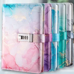 A5 180 Pages Retro Password Book with Lock, Creative Handcrafted Journal, Thickened Paper, Student Notepad Binder, Back to School Gift, Stationery Notebook