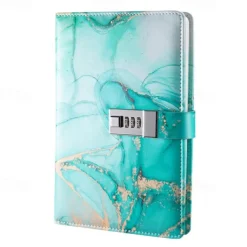 A5 180 Pages Retro Password Book with Lock, Creative Handcrafted Journal, Thickened Paper, Student Notepad Binder, Back to School Gift, Stationery Notebook