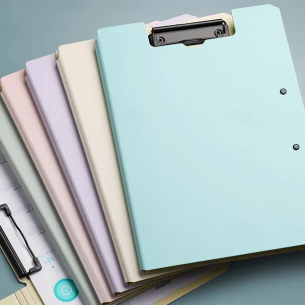 A4 File Folder Clipboard Writing Pad Memo Clip Board Double Clips Test Paper Storage Organizer Portable Pad School Supplies Offi