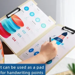 A4 File Folder Clipboard Writing Pad Memo Clip Board Double Clips Test Paper Storage Organizer Portable Pad School Supplies Offi