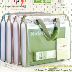 A4 Folder Paper Storage Bag Transparent Portable Organ Bag Student Information Storage Bag Multi-layer Large Capacity