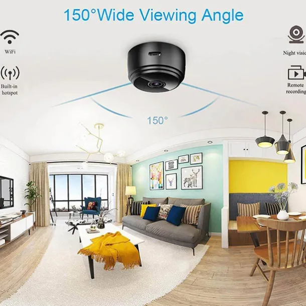 A9 Mini Camera 1080P IP Camera IR Night Magnetic Wireless Voice Video Surveillance Wifi Smart Home Security Camera with Safe Motion Detection Alarm Function Infrared Night Vision