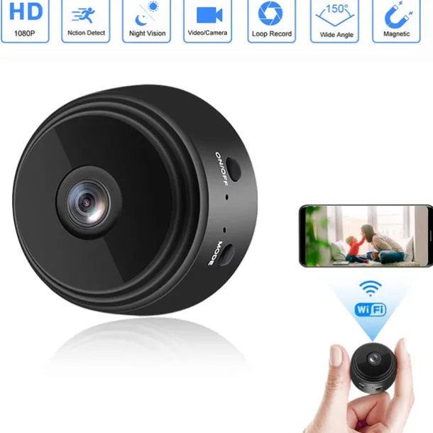 A9 Mini Camera 1080P IP Camera IR Night Magnetic Wireless Voice Video Surveillance Wifi Smart Home Security Camera with Safe Motion Detection Alarm Function Infrared Night Vision
