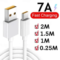 7A 100W Type C USB Cable Super-Fast Charge Cable For Huawei Mate 40 30 Xiaomi Samsung Fast Charging USB Charger Cables Data Cord Good Quality And Durable Gift For Birthday/Easter/Boy/Girlfriends