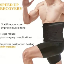Abdominal Support Belt For Men And Women - Post Surgery And Postpartum Recovery - Relieves Hernia Discomfort