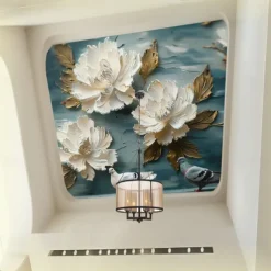 Abstract 3D Wallpaper Traditional Chinese Painting Home Decoration Wall Mural Roll Peel and Stick Removable PVC/Vinyl Material Self Adhesive/Adhesive Required Wall Decor for Living Room