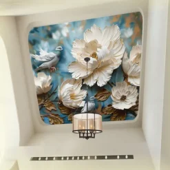 Abstract 3D Wallpaper Traditional Chinese Painting Home Decoration Wall Mural Roll Peel and Stick Removable PVC/Vinyl Material Self Adhesive/Adhesive Required Wall Decor for Living Room