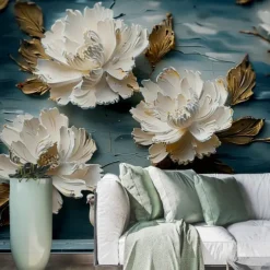 Abstract 3D Wallpaper Traditional Chinese Painting Home Decoration Wall Mural Roll Peel and Stick Removable PVC/Vinyl Material Self Adhesive/Adhesive Required Wall Decor for Living Room