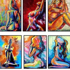 Abstract Woman Nude Canvas Painting Sexy Body Art Canvas Painting Print Sex Posters Wall Art Pictures Modern Bedroom Home Decor